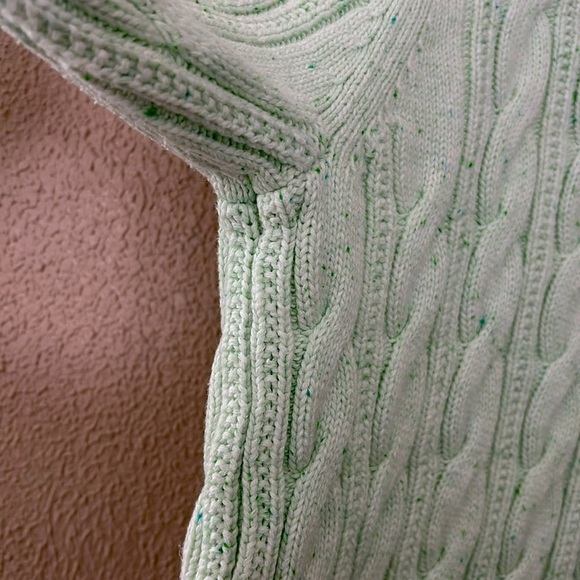 Women’s Lands End Cable Knit Drifter Sweater, XL/T, Mint Green - Picture 3 of 5